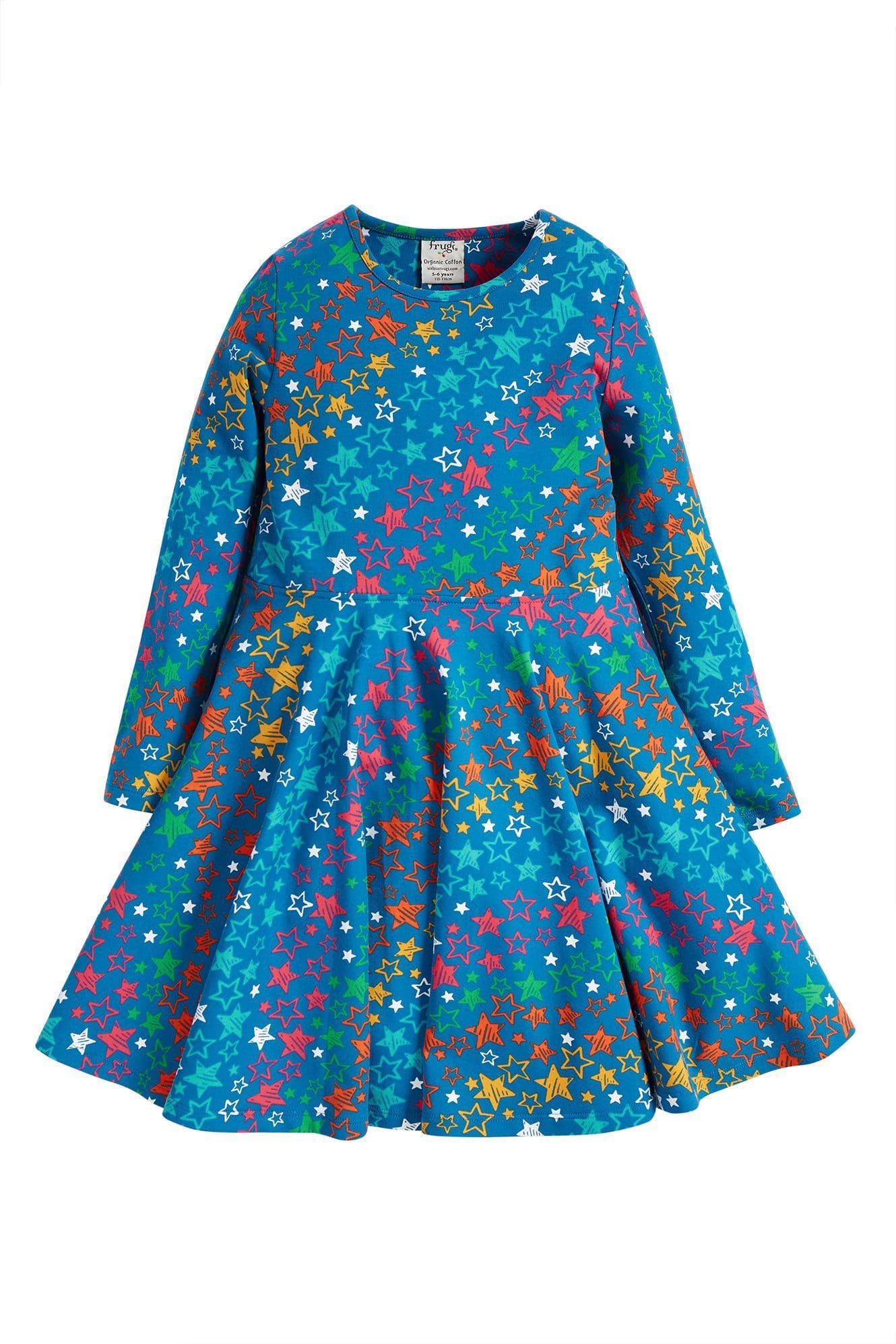 Frugi Rainbow Skater Dress size good 6/7 NWT